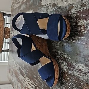 Gently used navy sandals